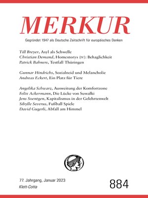 cover image of MERKUR Gegründet 1947 als Deutsche Zeitschrift für europäisches Denken--1/2023